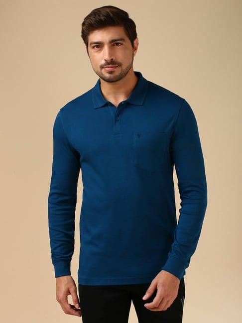 van heusen navy regular fit polo t-shirt