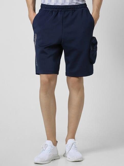 van heusen navy regular fit shorts