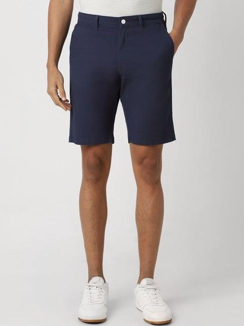 van heusen navy regular fit shorts