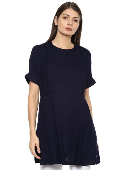 van heusen navy regular fit tunic