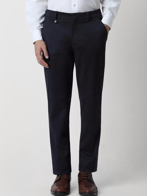 van heusen navy skinny fit trousers