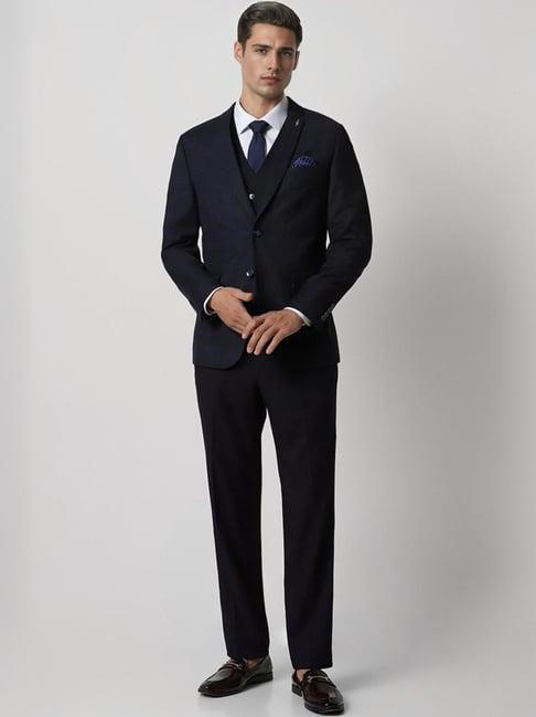 van heusen navy slim fit four piece suit