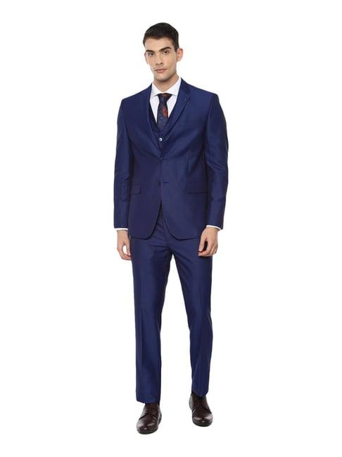 van heusen navy three piece suit