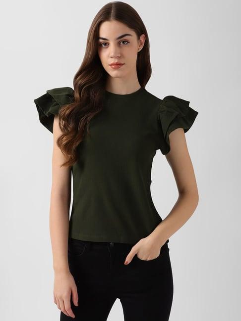 van heusen olive regular fit top