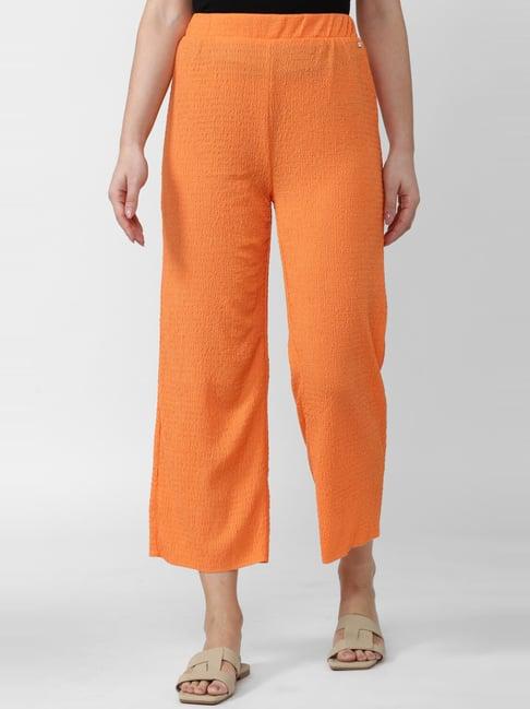 van heusen orange high rise trousers