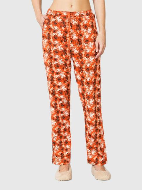 van heusen orange printed pajamas