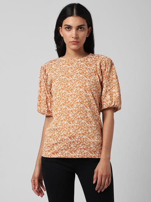 van heusen orange printed top