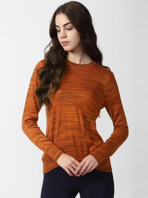 van heusen orange textured sweater