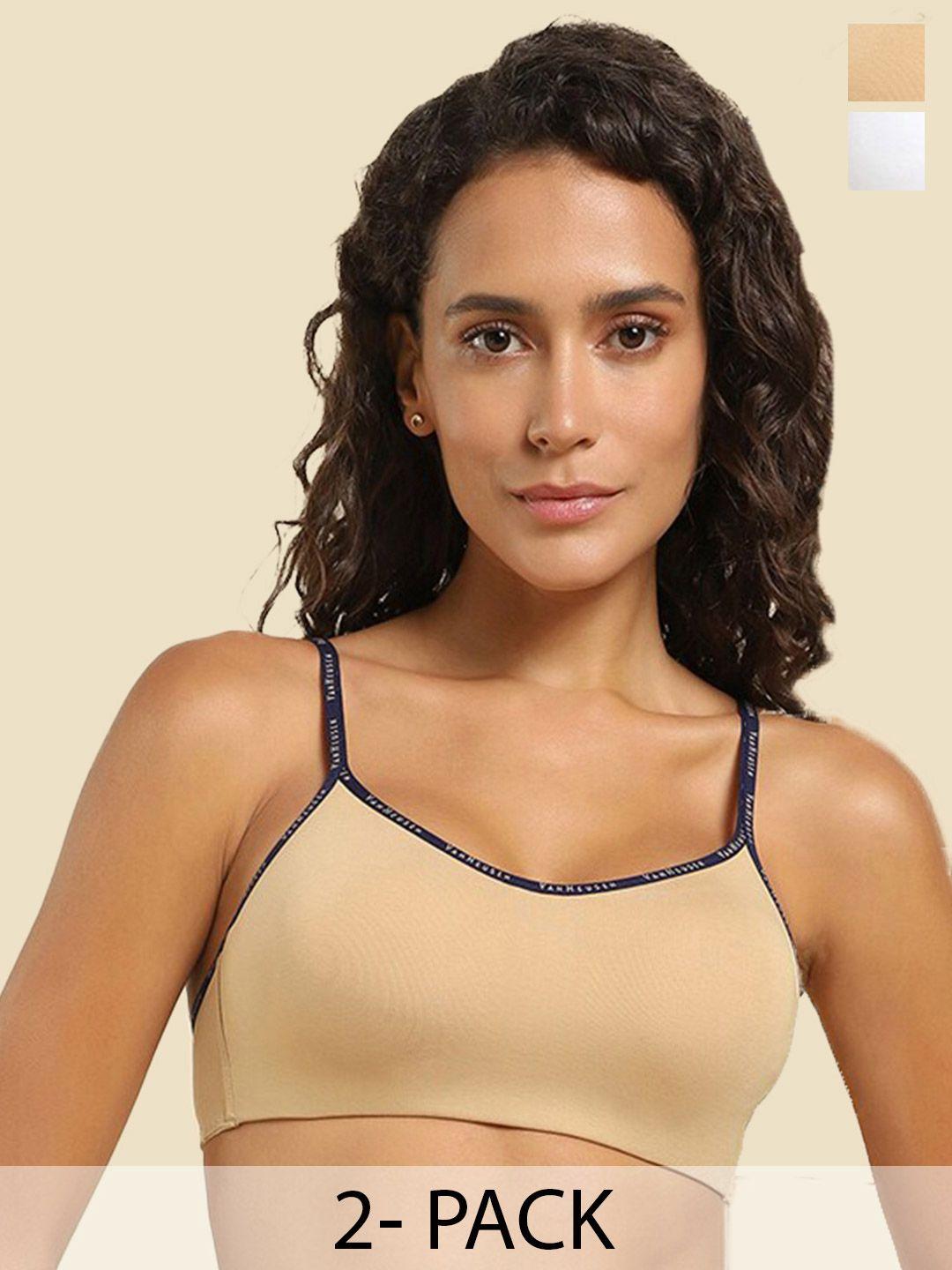 van heusen pack of 2 full coverage non padded seamless cotton everyday bra