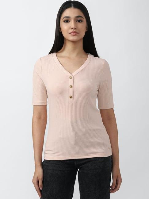 van heusen peach cotton striped top