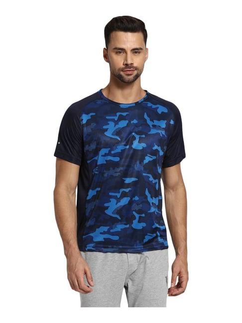 van heusen performance regular fit swift dry anti microbial printed t-shirt - navy print