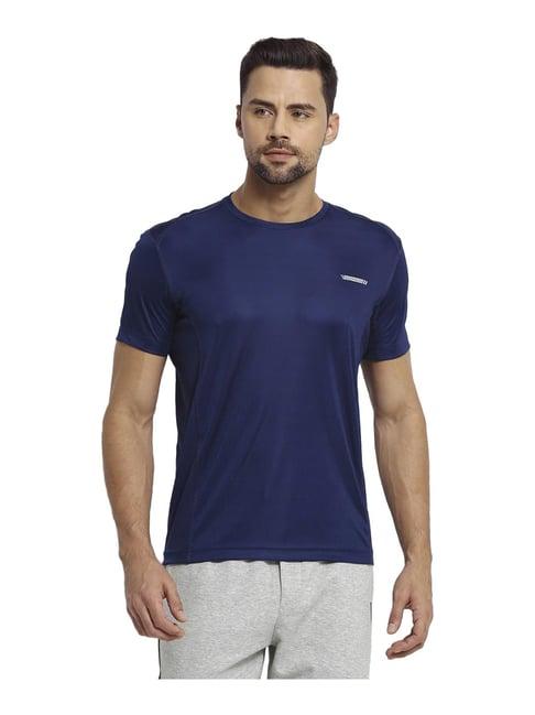 van heusen performance regular fit swift dry anti microbial solid t-shirt - navy