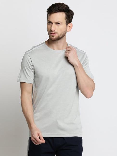 van heusen performance regular fit swift dry crew neck solid t-shirt - lt.grey