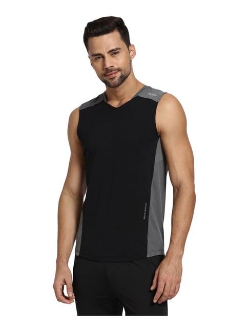 van heusen performance regular fit swift dry high stretch solid vest - black