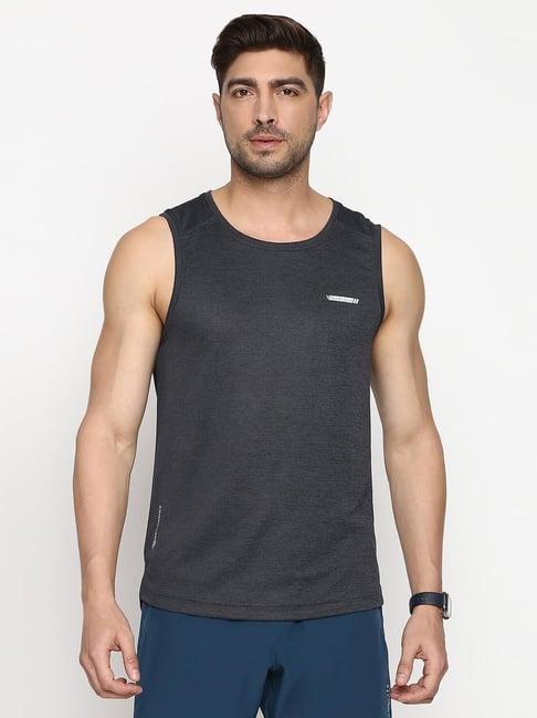 van heusen performance regular fit swift dry odour shield gym vest - charcoal