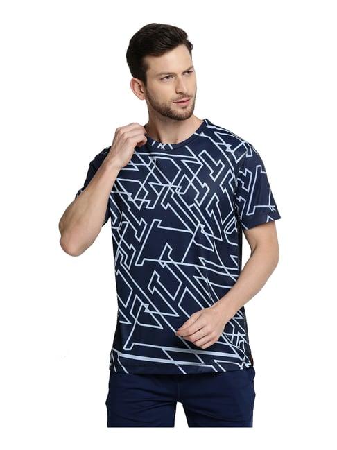 van heusen performance regular fit swift dry ultra soft printed t-shirt - navy print