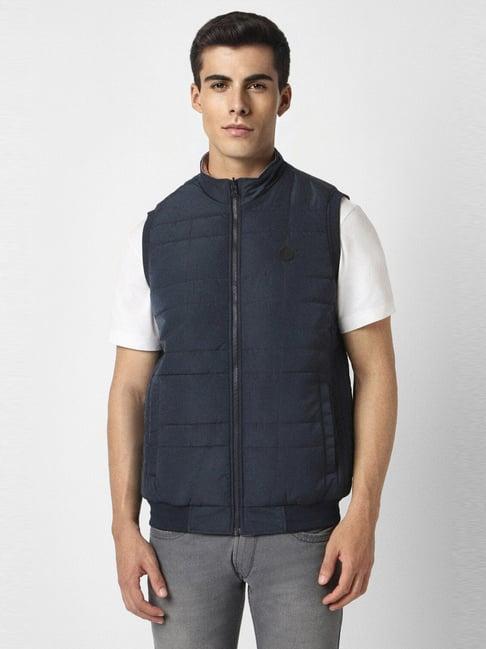 van heusen pink & navy cotton regular fit reversible jacket