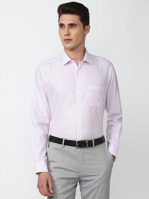 van heusen pink cotton regular fit shirt