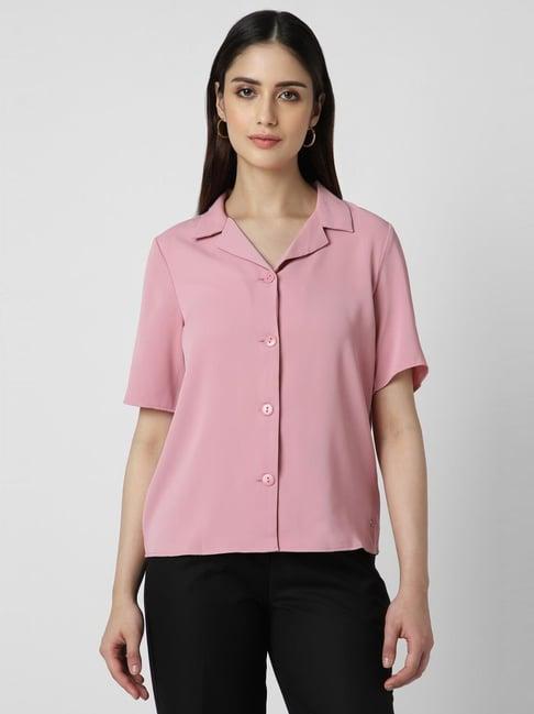 van heusen pink plain formal shirt