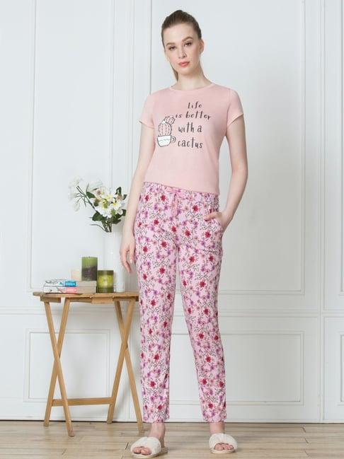 van heusen pink printed pyjamas