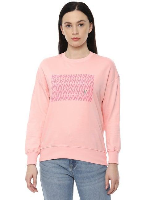 van heusen pink printed sweatshirt