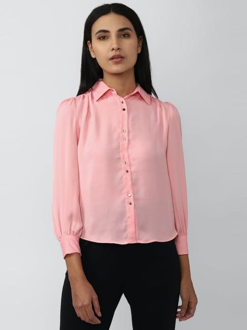 van heusen pink regular fit formal shirt