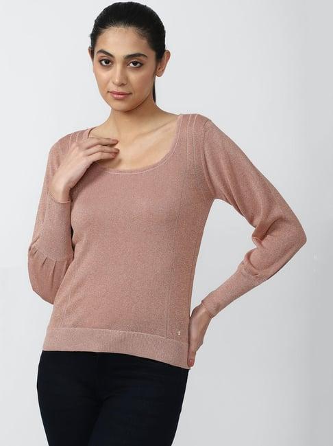 van heusen pink self design box sweat top