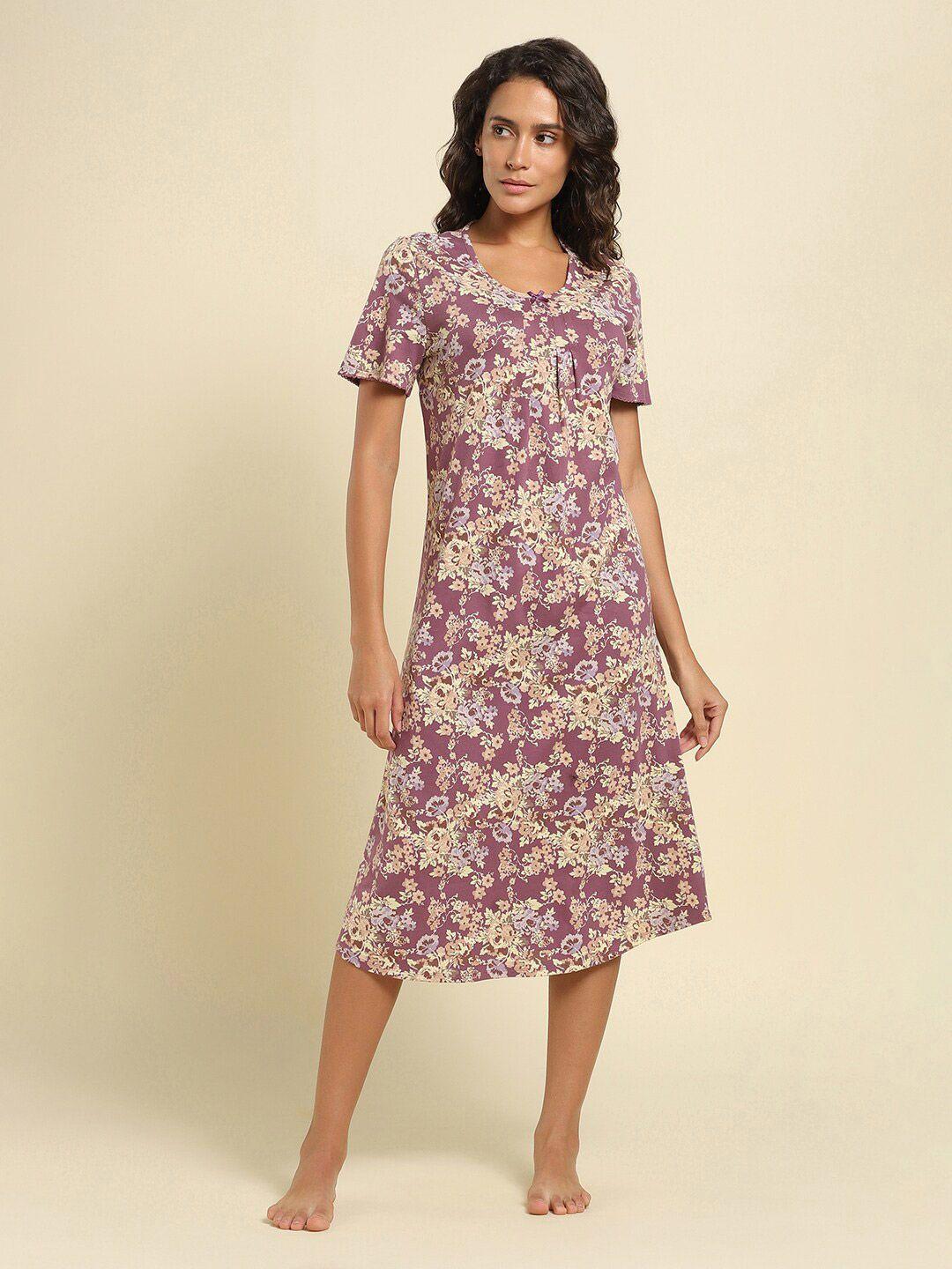 van heusen printed pure cotton midi nightdress