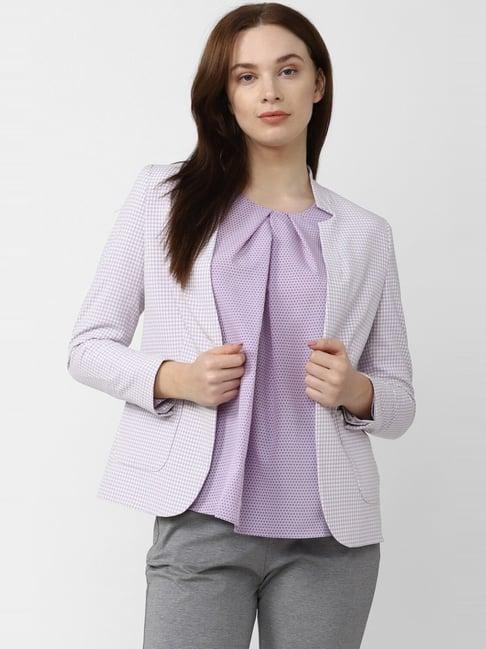 van heusen purple chequered blazer