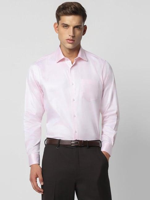 van heusen purple cotton regular fit shirt