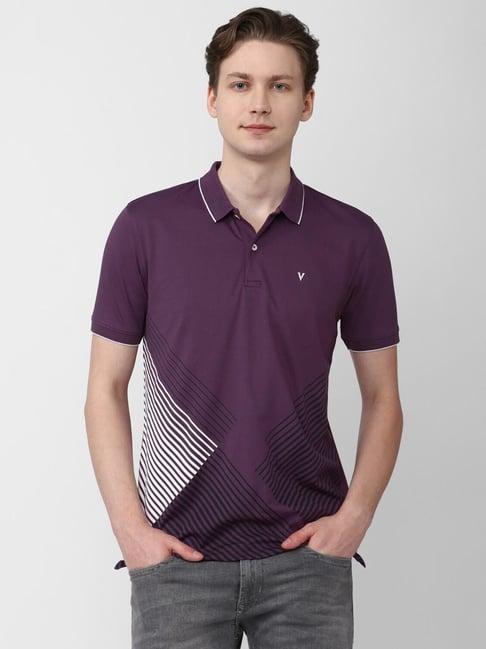 van heusen purple regular fit polo t-shirt