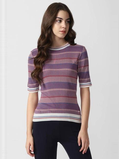 van heusen purple striped top