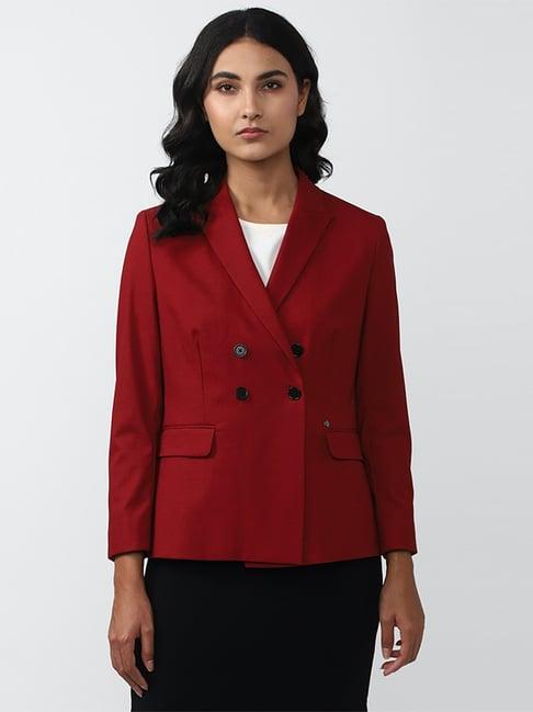 van heusen red cotton blazer