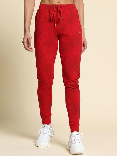 van heusen red cotton printed mid rise sports joggers