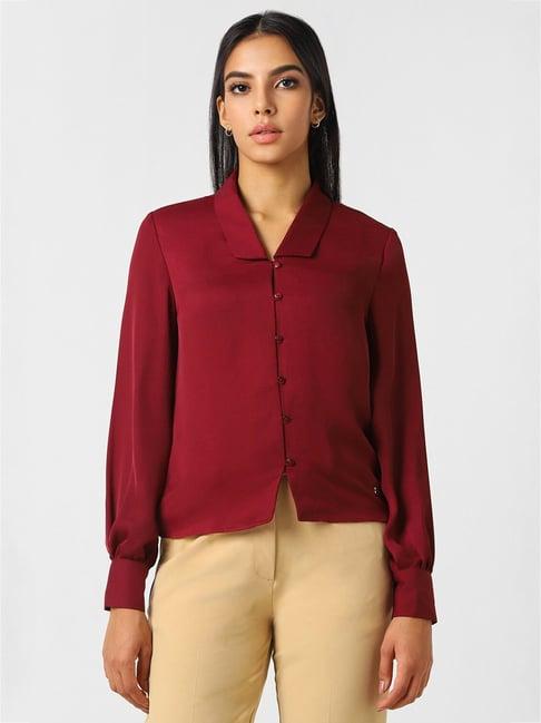 van heusen red regular fit shirt