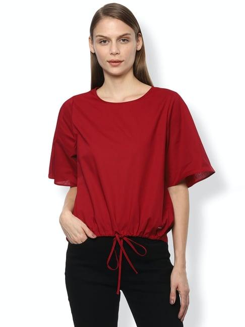 van heusen red regular fit top