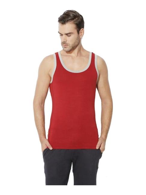 van heusen red regular fit vest