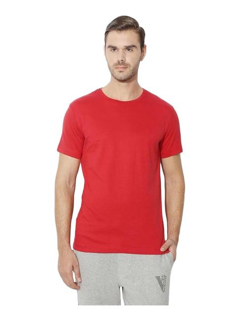 van heusen red slim fit t-shirt