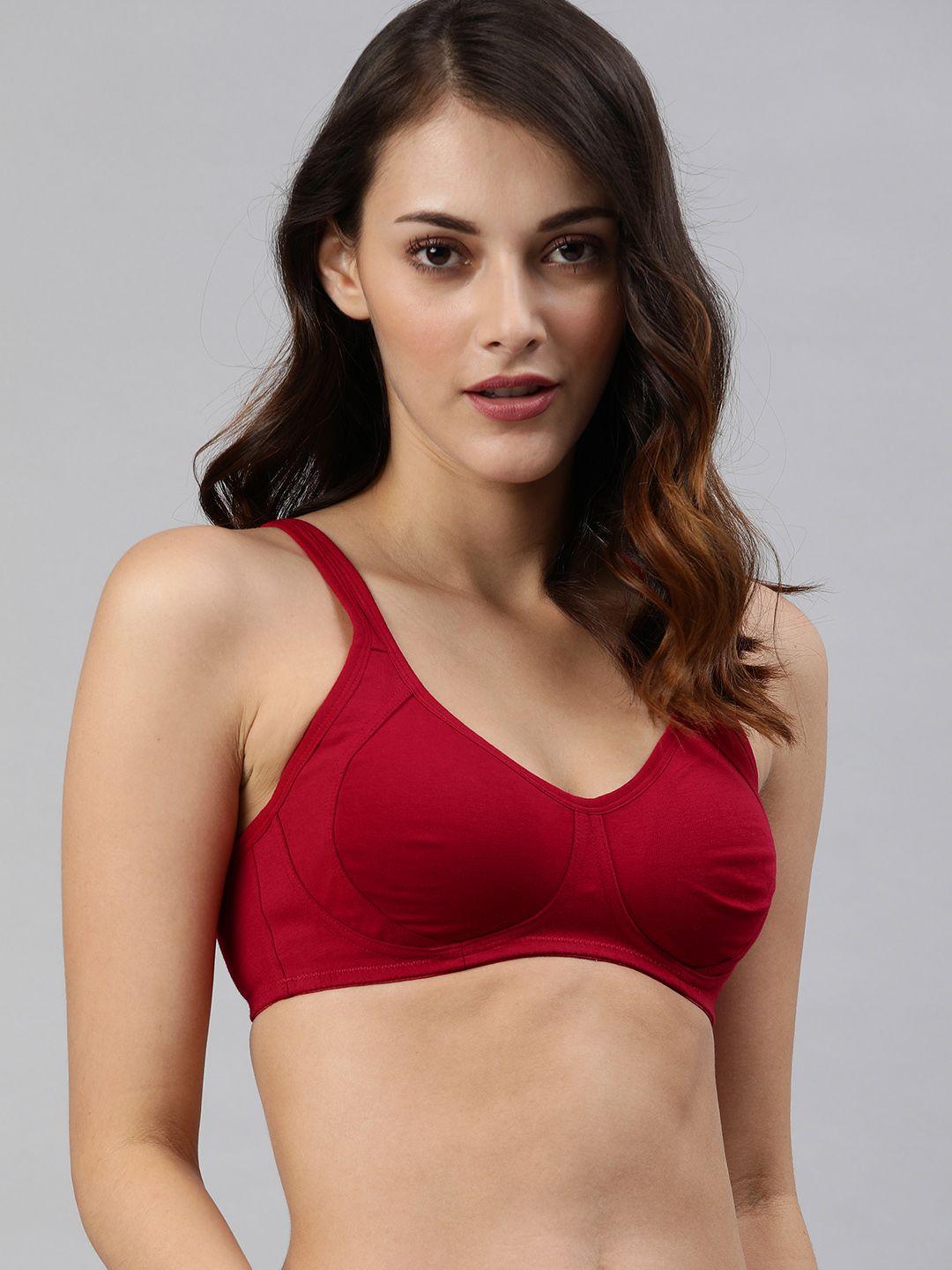 van heusen red solid non-wired non padded contour t-shirt bra