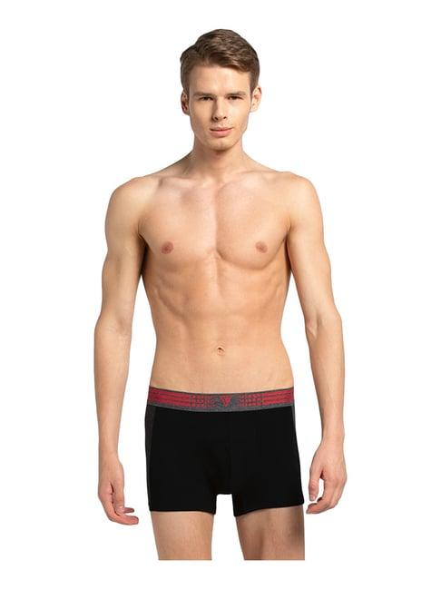 van heusen regular fit anti bacterial colour fresh solid trunks - pure black w grey melange