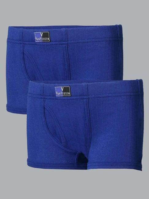 van heusen regular fit anti bacterial colour fresh trunks - pack of 2 - sodalite blue