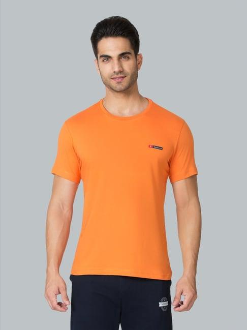 van heusen regular fit crew neck short sleeve solid t-shirt - burnt orange