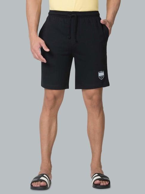 van heusen regular fit drawstring waist functional pockets shorts - black