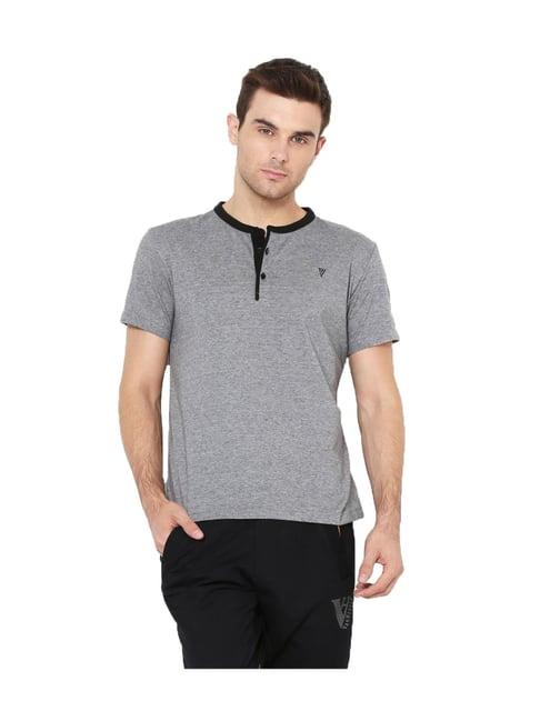 van heusen regular fit moisture wicking henley neck heathered t-shirt - willow