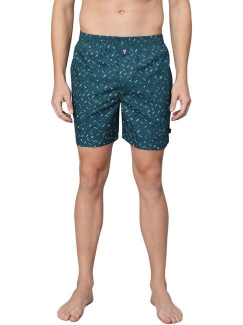 van heusen regular fit side pocket side slits allover print boxer shorts - cpb-54