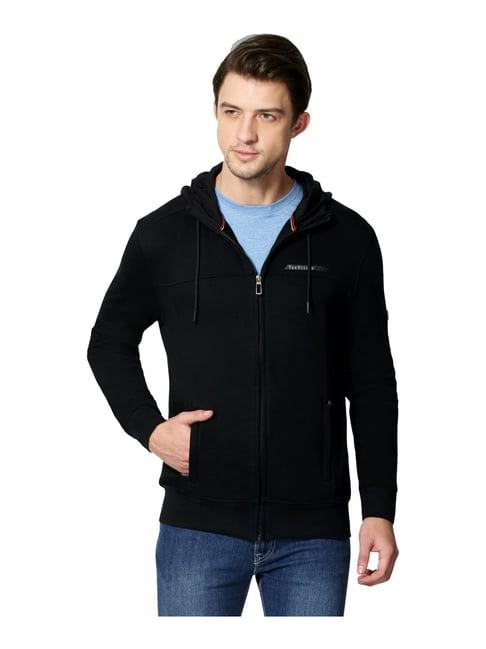 van heusen regular fit smart tech easy stain release solid hoodie - black