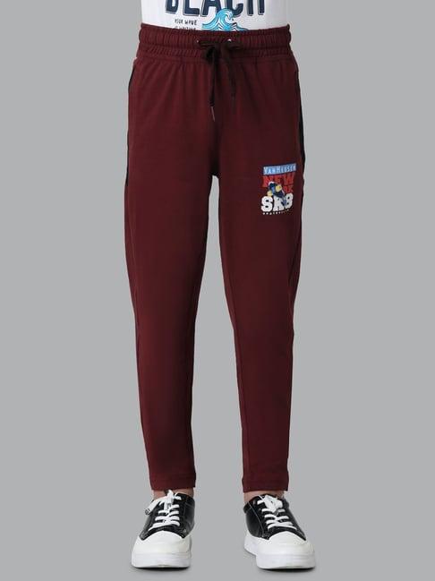 van heusen regular fit smart tech easy stain release trackpants - plum