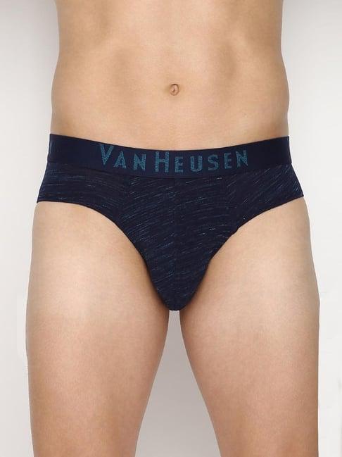 van heusen regular fit superior comfort soft touch textured briefs - navy