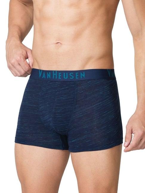 van heusen regular fit superior comfort soft touch textured trunks - navy