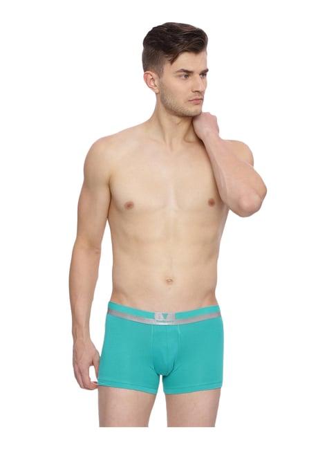 van heusen sea green cotton regular fit trunks